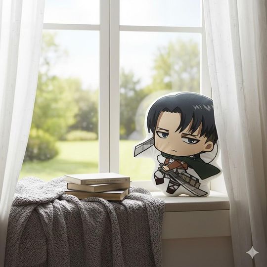 Levi Ackerman Pillow, AO Titan Anime Cushio, Levi Chibi Pillow