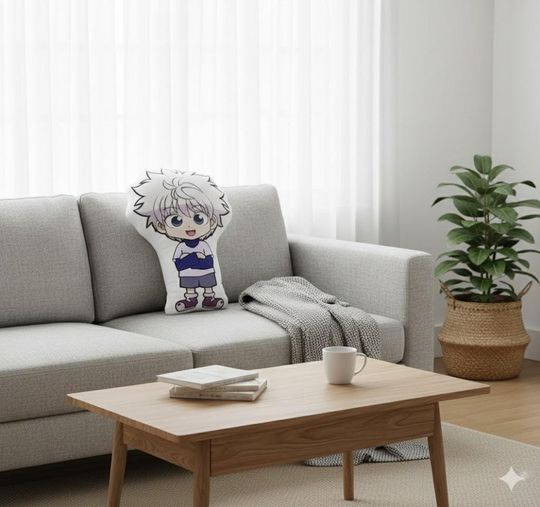 Killua Zoldyck Pillow, xHunter Anime Cushion, Killua Chibi Pillow