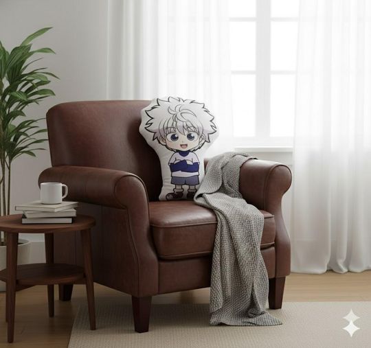 Killua Zoldyck Pillow, xHunter Anime Cushion, Killua Chibi Pillow