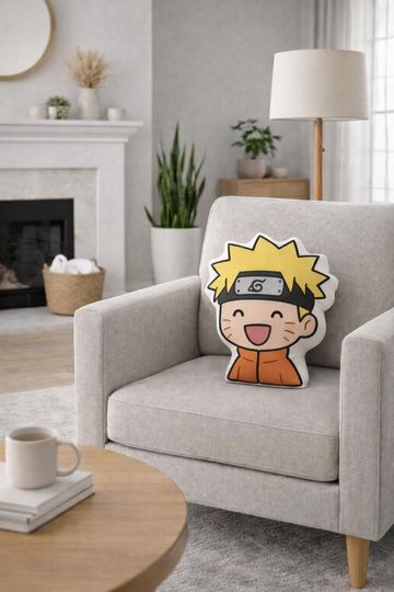 Smiling Ninja Anime Style Printed Pillow