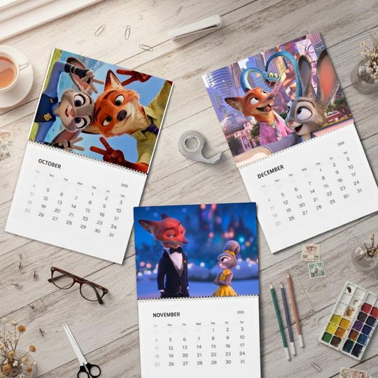 Zootopia 2026 Wall Calendar, Judy & Nick Calendar, Gift Idea