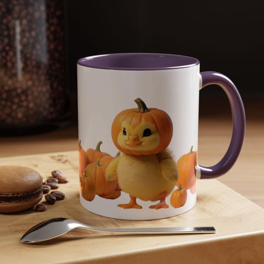 Pumpkin Spice Accent Coffee Mug - Cute Fall Decor, Gift for Coffee Lovers, Halloween Mug, Autumn Decor, Seasonal Beverage