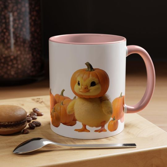 Pumpkin Spice Accent Coffee Mug - Cute Fall Decor, Gift for Coffee Lovers, Halloween Mug, Autumn Decor, Seasonal Beverage
