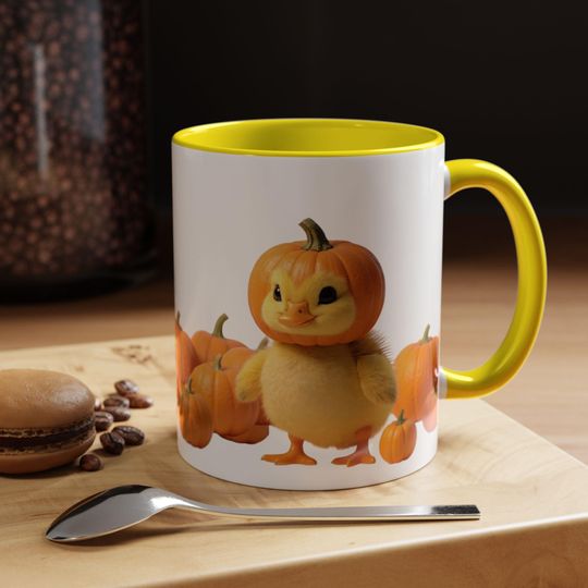 Pumpkin Spice Accent Coffee Mug - Cute Fall Decor, Gift for Coffee Lovers, Halloween Mug, Autumn Decor, Seasonal Beverage