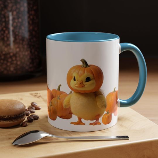 Pumpkin Spice Accent Coffee Mug - Cute Fall Decor, Gift for Coffee Lovers, Halloween Mug, Autumn Decor, Seasonal Beverage
