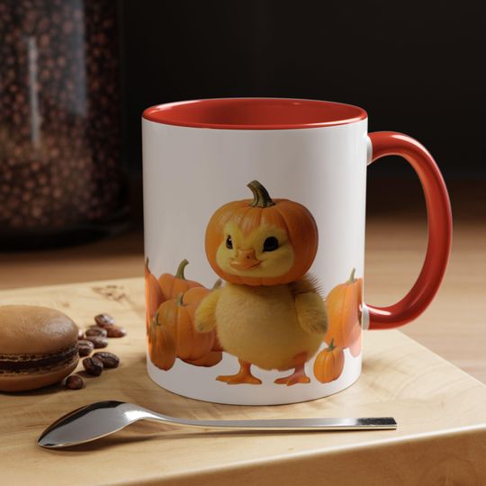 Pumpkin Spice Accent Coffee Mug - Cute Fall Decor, Gift for Coffee Lovers, Halloween Mug, Autumn Decor, Seasonal Beverage