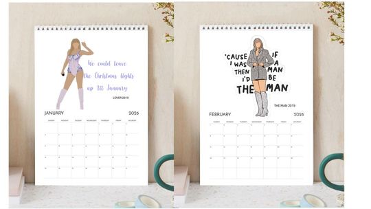 Taylors Lyrics 2026 Calendar | taylors version Music Art Gift