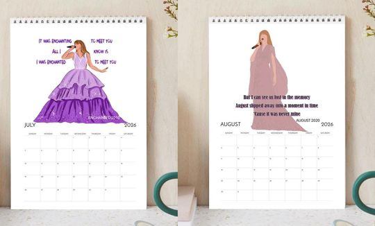 Taylors Lyrics 2026 Calendar | taylors version Music Art Gift