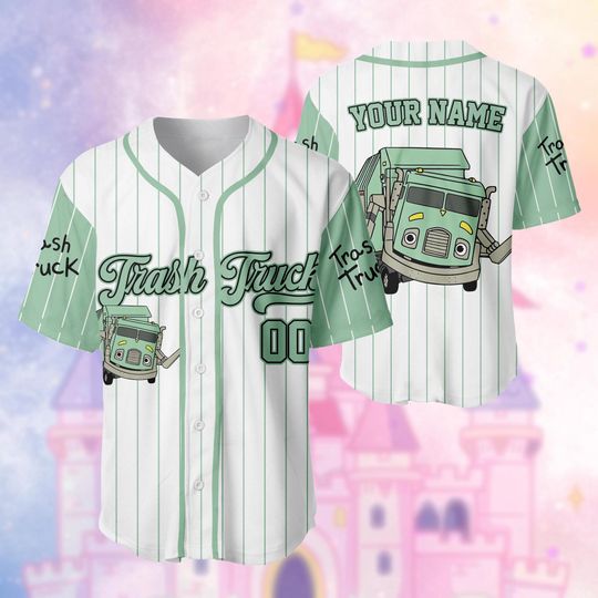 Personalized Trash Truck Baseball Jersey, Hank Trash Truck Walter Olive Group Kid Youth Adult Baseball Team