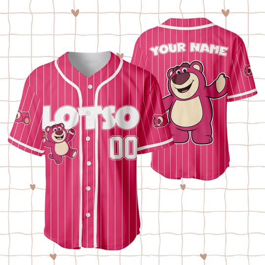 Custom Lotso Baseball Jersey, Disney Lotso Jersey, Matching Disney Trip Outfit, Disney Baseball Team Shirt, Birthday Gift