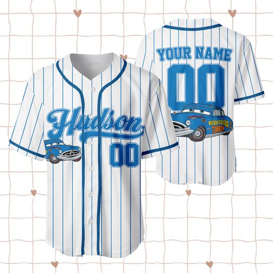 Personalized Doc Hudson Baseball Jersey, Custom Disney Cars Shirt, Doc Hudson Baseball Team Outfit, Birthday Gift