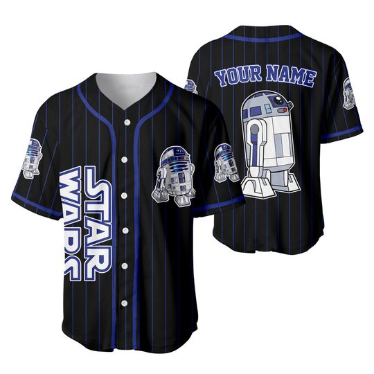 Personalized Star Wars R2- D2 Robot Baseball Jersey, Custom R2- D2 Jersey Shirt