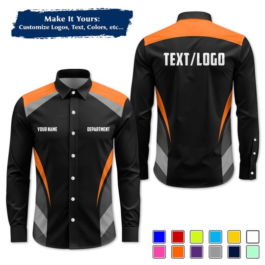 Custom Mechanic Work Shirt | Personalized Logo, Name & Color Options