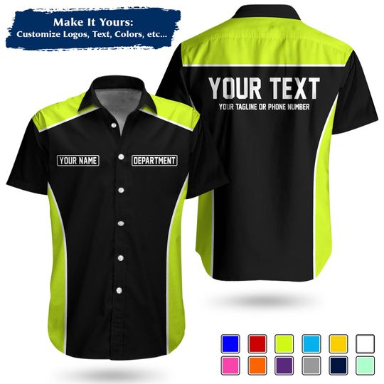 Custom Basic Mechanic Shirt | Personalized Name DepartMent Text Workwear