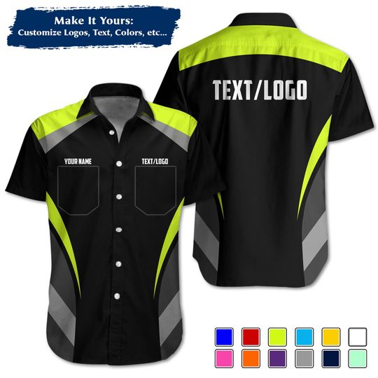 Custom Mechanic Work Shirt | Personalized Logo, Name & Color Options