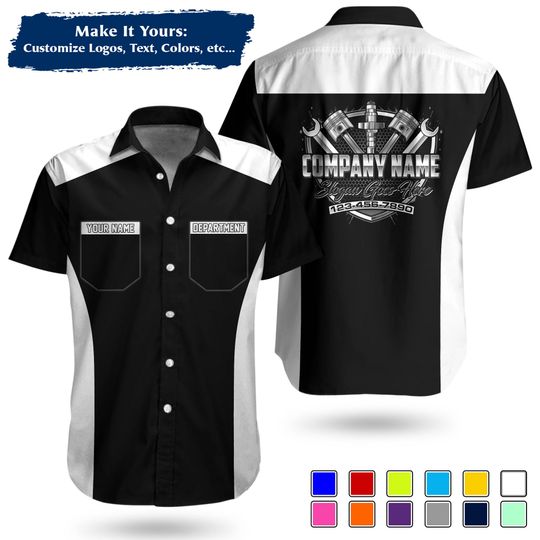 Custom Pocket  Repair WorkShirt | Personalized Name, Logo & Company Text | Crew Uniform