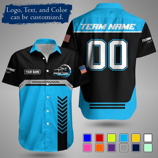 Custom Racing Shirt  Personalized Motorsport Team Apparel with Logo and Text