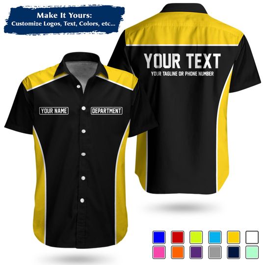 Custom Basic Mechanic Shirt | Personalized Name DepartMent Text Workwear