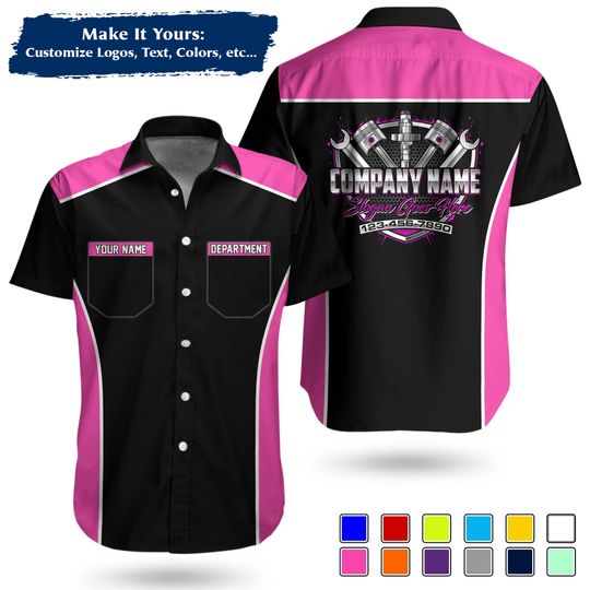 Custom Pocket  Repair WorkShirt | Personalized Name, Logo & Company Text | Crew Uniform