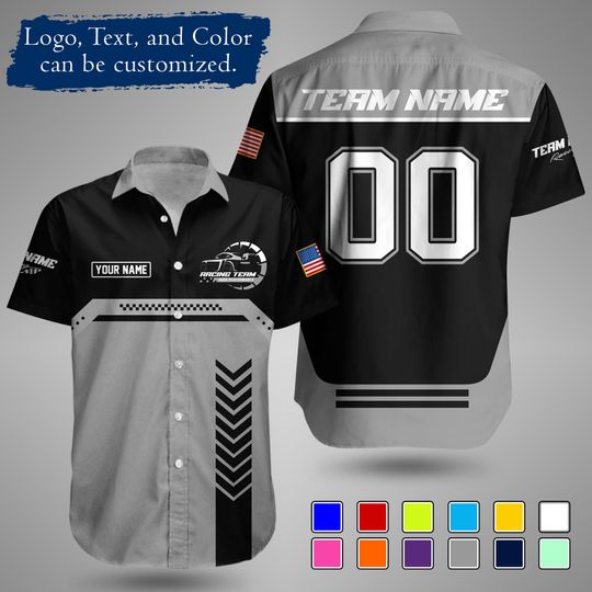 Custom Racing Shirt  Personalized Motorsport Team Apparel with Logo and Text