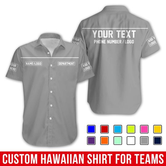 Custom Basic WorkShirt with Logo & Name  Personalized Uniform Shirt for Garage, Shop, or Business