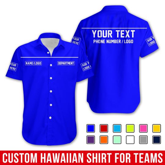 Custom Basic WorkShirt with Logo & Name  Personalized Uniform Shirt for Garage, Shop, or Business