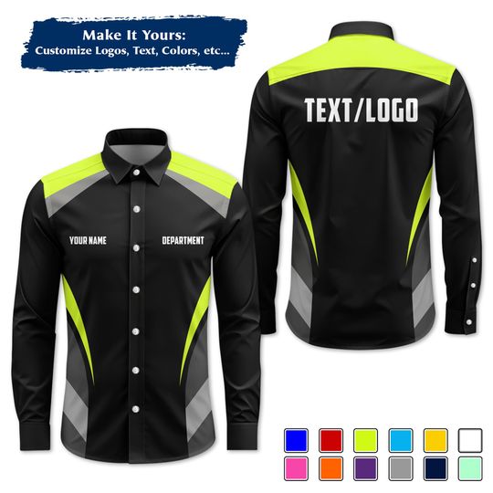Custom Mechanic Work Shirt | Personalized Logo, Name & Color Options