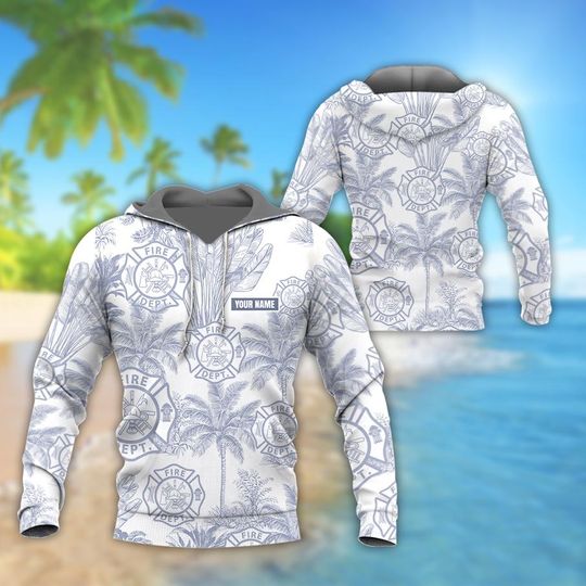 Custom Firefighter Aloha Shirt  Company Logo Uniform