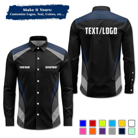 Custom Mechanic Work Shirt | Personalized Logo, Name & Color Options