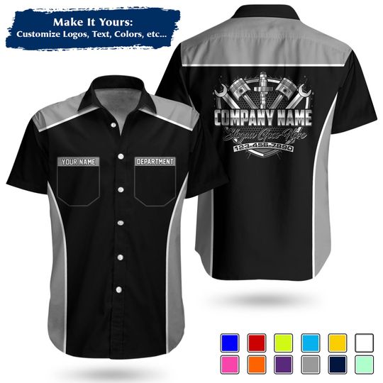 Custom Pocket  Repair WorkShirt | Personalized Name, Logo & Company Text | Crew Uniform
