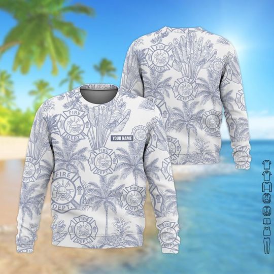 Custom Firefighter Aloha Shirt  Company Logo Uniform