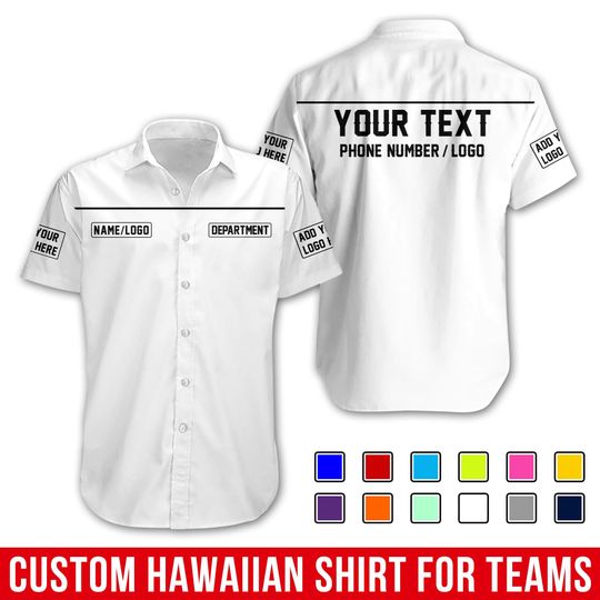 Custom Basic WorkShirt with Logo & Name  Personalized Uniform Shirt for Garage, Shop, or Business