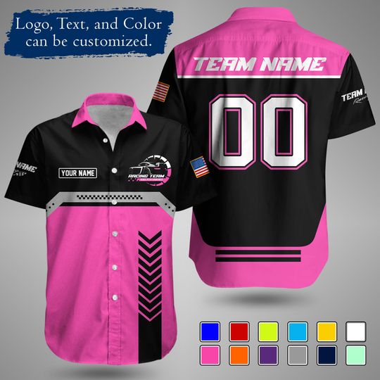 Custom Racing Shirt  Personalized Motorsport Team Apparel with Logo and Text