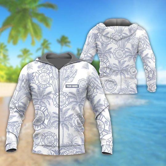 Custom Firefighter Aloha Shirt  Company Logo Uniform
