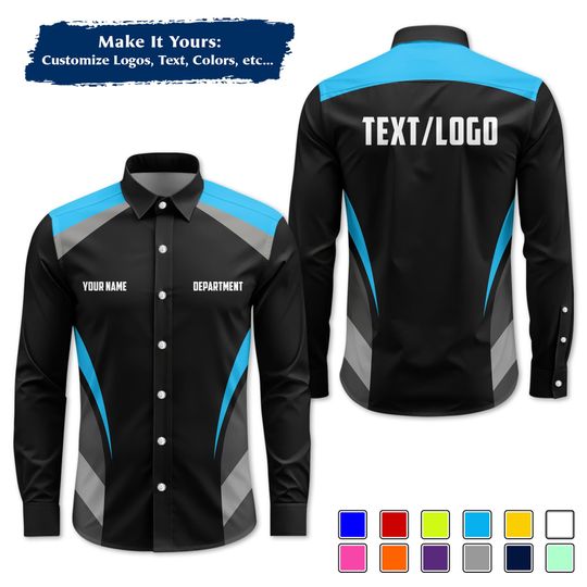 Custom Mechanic Work Shirt | Personalized Logo, Name & Color Options