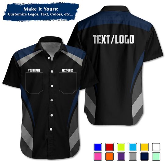 Custom Mechanic Work Shirt | Personalized Logo, Name & Color Options