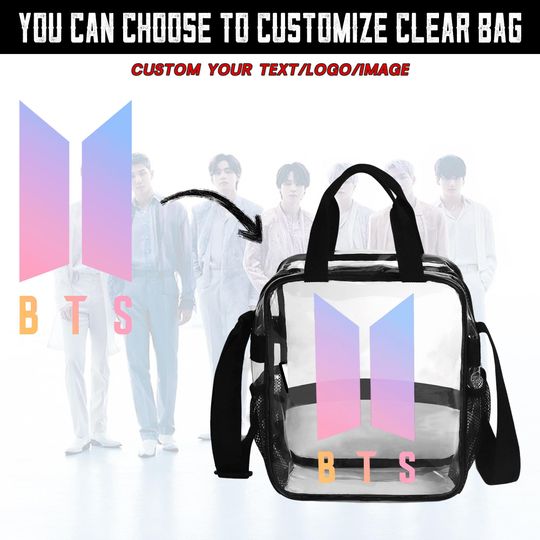 Clear Bag K-Pop Transparent Crossbody Tote Stadium Approved Clear Purse for Concerts & Sports Fans Gift