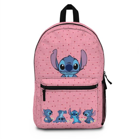 Pink Stitch Character Backpack  Kids School Bag, Everyday Tote