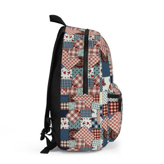 Vintage Patchwork Backpack for School and Travel