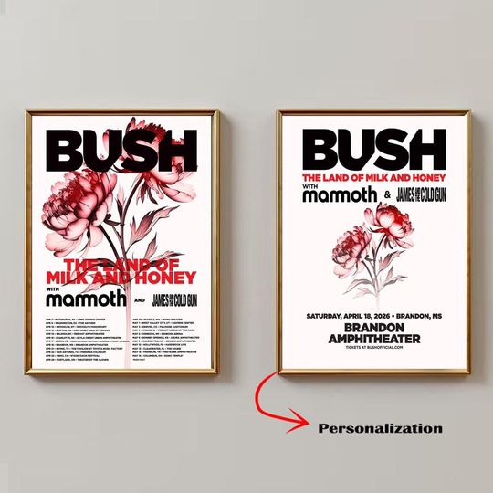 Bush Band Tour 2026 Poster, Custom Poster