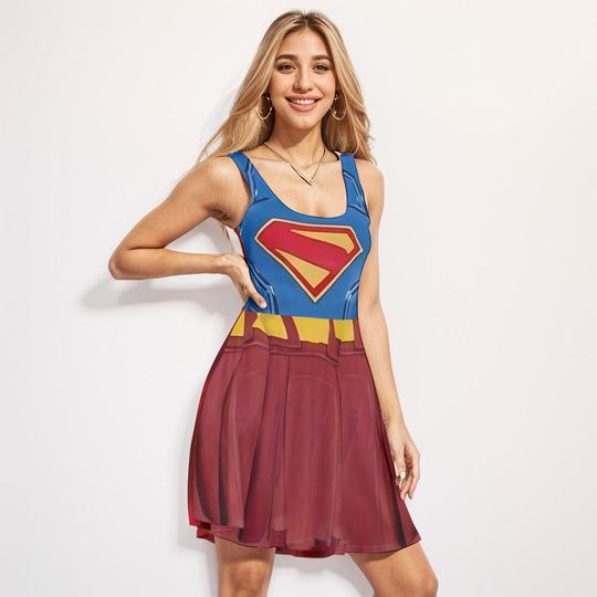 Supergirl Dress, Superhero Cosplay Skater Dress