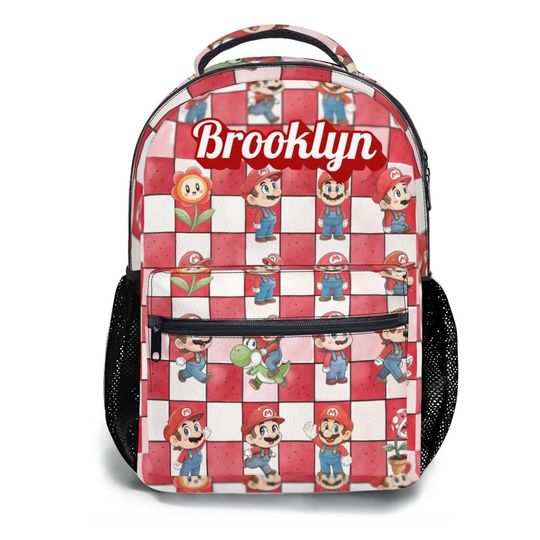 Personalized Super Mario Backpack, Custom Mario Kart Backpack