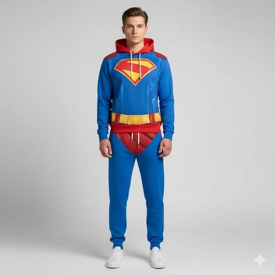 DC Superhero Hoodie and Pants Set for Cosplay