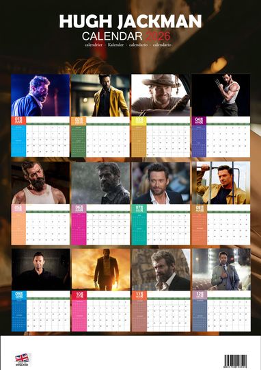 Hugh Jackman 2026 Calendar, New Year Gift, Home Decor