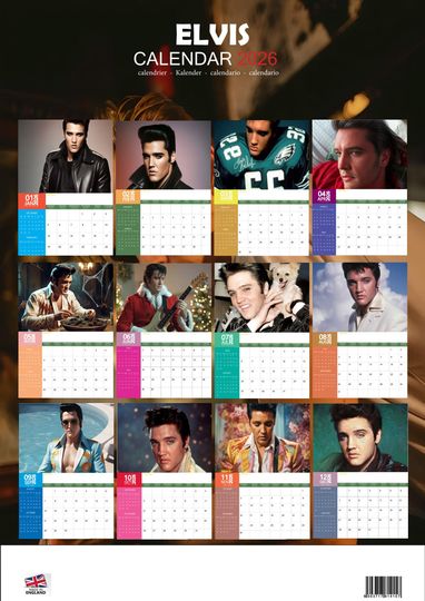 Elvis 2026 Calendar, New Year Gift, Home Decor