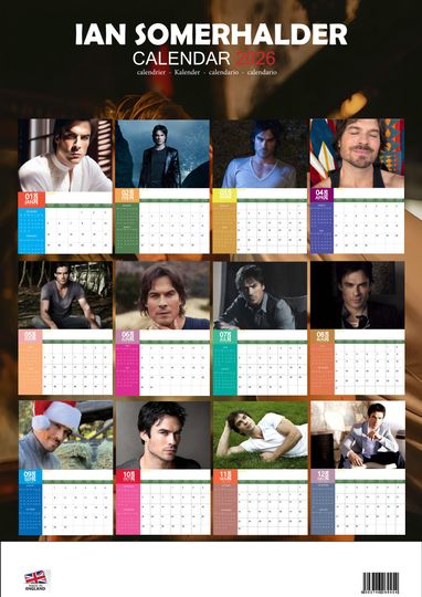 Ian Somerhalder 2026 Calendar, New Year Gift, Home Decor