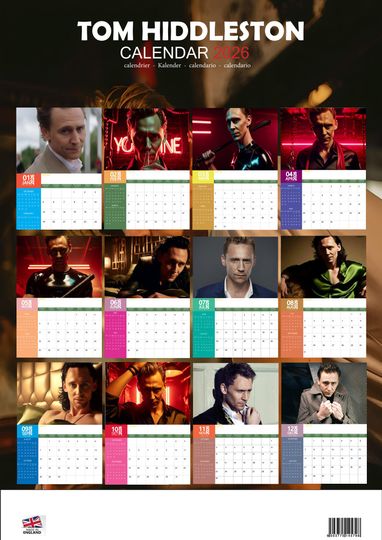 Tom Hiddleston 2026 Calendar, New Year Gift, Home Decor