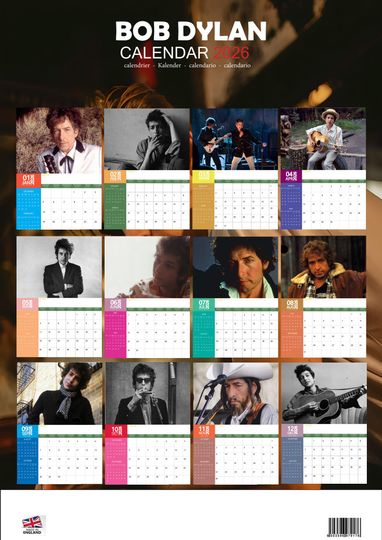 Bob Dylan 2026 Calendar, New Year Gift, Home Decor