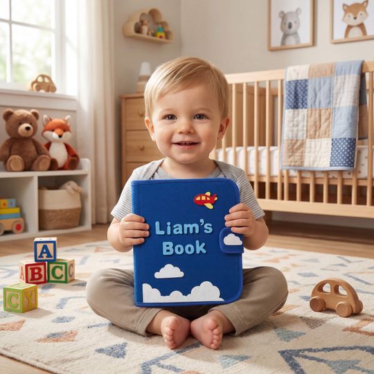 Personalized Montessori Busy Book for Toddlers, Baby Felt Quiet Book, Handmade Montessori Activity Book