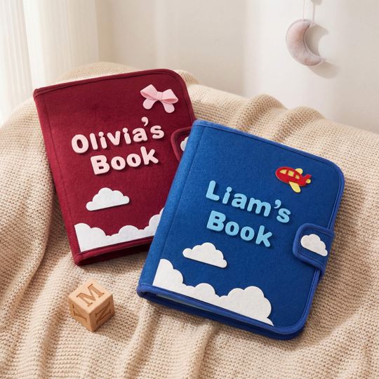 Soft Felt Quiet Book, Montessori Activity Book, Personalized Busy Book for Toddlers, Custom Baby Gift,  Easter Gift